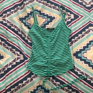 Spaghetti strap: color green with white stripes